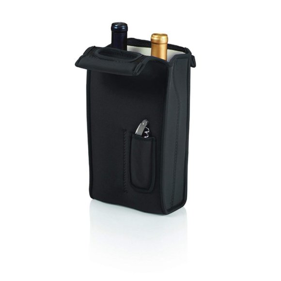 Neoprene 2-Bottle Wine Tote with Corkscrew - Picture 3 of 4